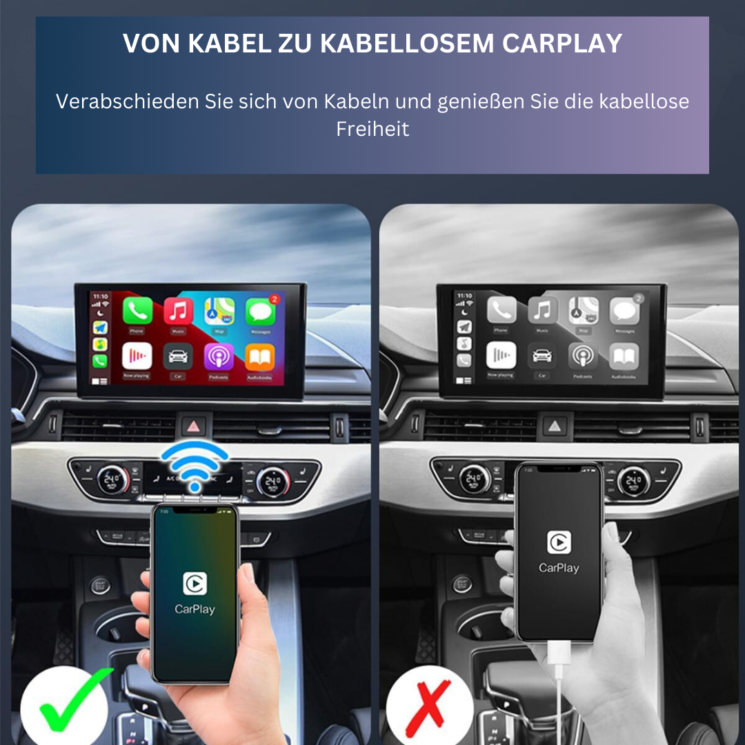 EasyPlay | Slimme draadloze adapter voor CarPlay en Android Auto | USB-B en USB-C