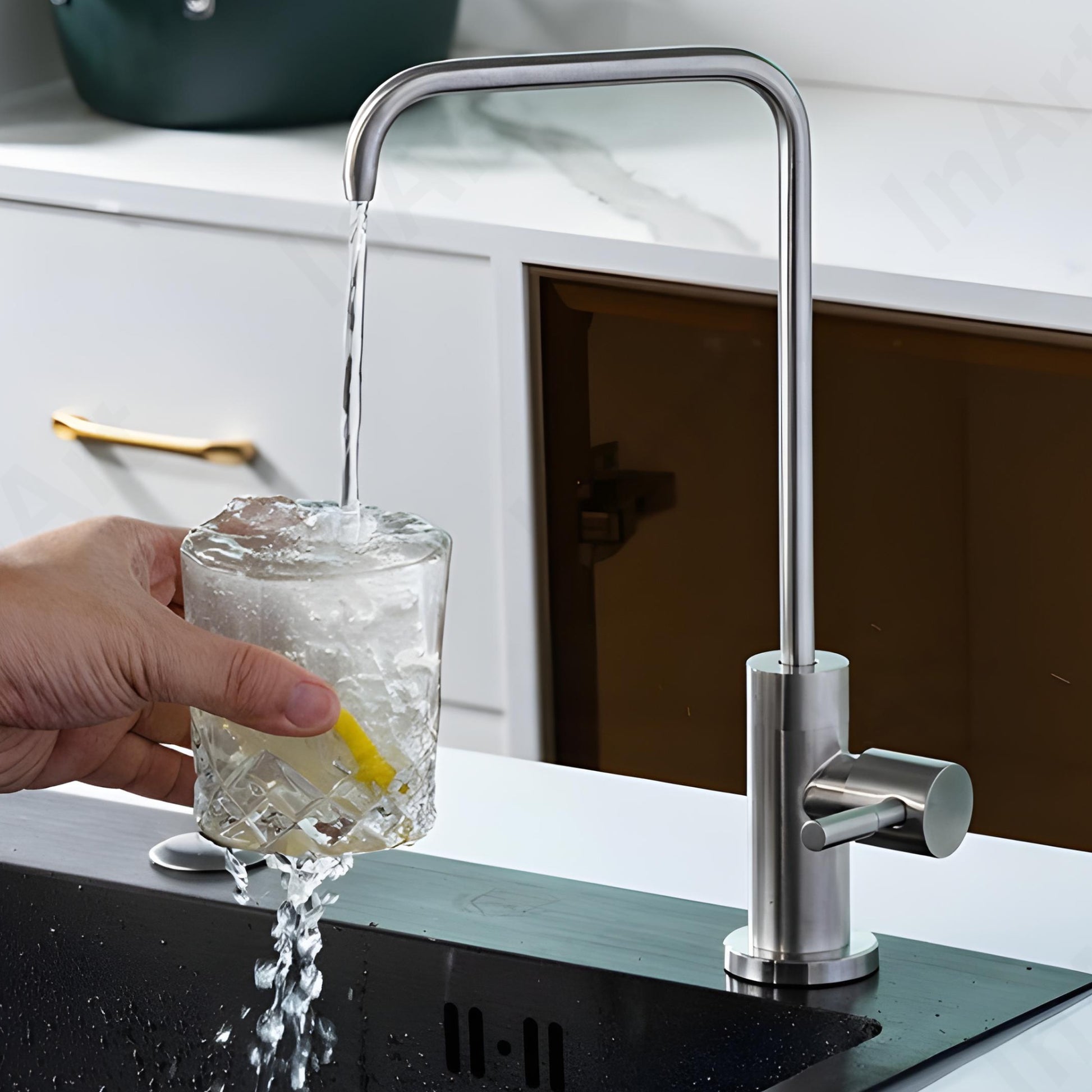 InArt Drinking Water Faucet for Kitchen Sink - Stainless Steel, White Finish, 360 Swivel, Non-Air Gap RO Faucet with 2-Year Warranty SS304, 360° Swivel