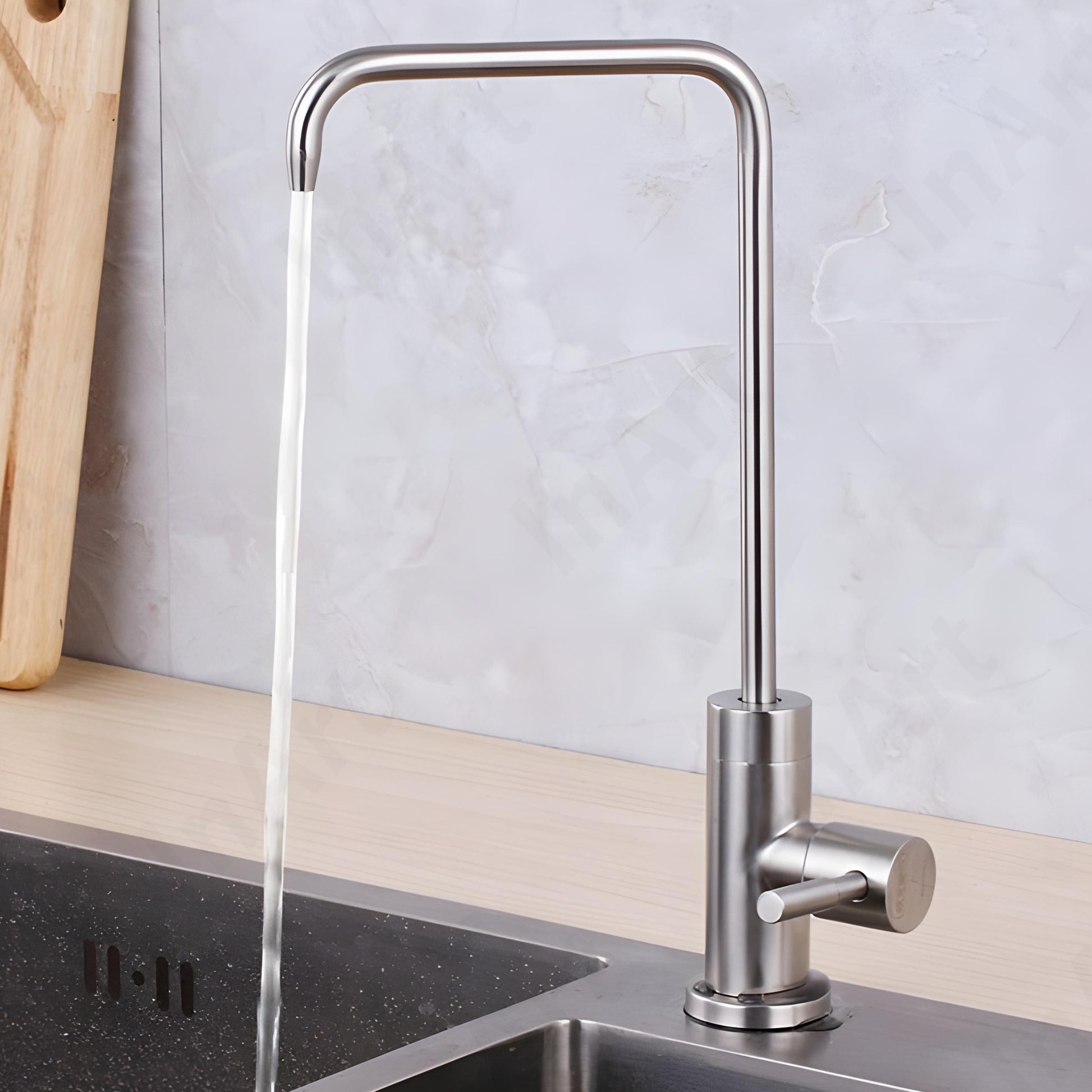 InArt Drinking Water Faucet for Kitchen Sink - Stainless Steel, White Finish, 360 Swivel, Non-Air Gap RO Faucet with 2-Year Warranty SS304, 360° Swivel